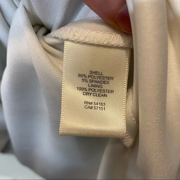 Eliza J Dress Green White Geometric Pattern Half Sleeve Striped Hem Size 8 - Picture 6 of 6